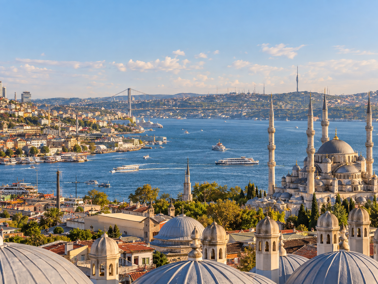 Istanbul skyline and Bosphorus